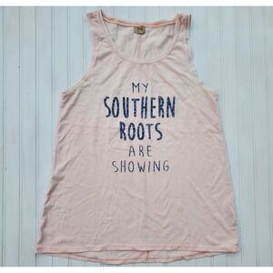 True Craft Southern Roots Are Showing Ladies Small Tank Peach Orange Funny